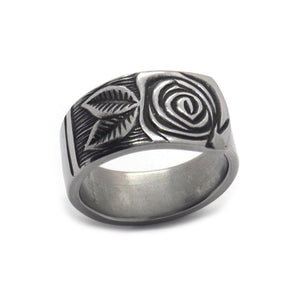 Vintage Rose Stainless Steel Spoon Ring